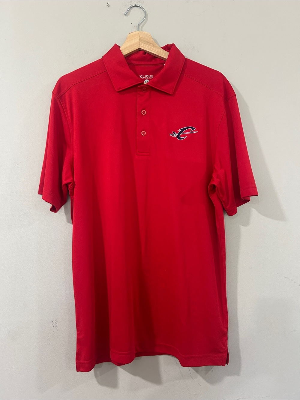 Clique Men's Red Performance Polo with Chest Logo